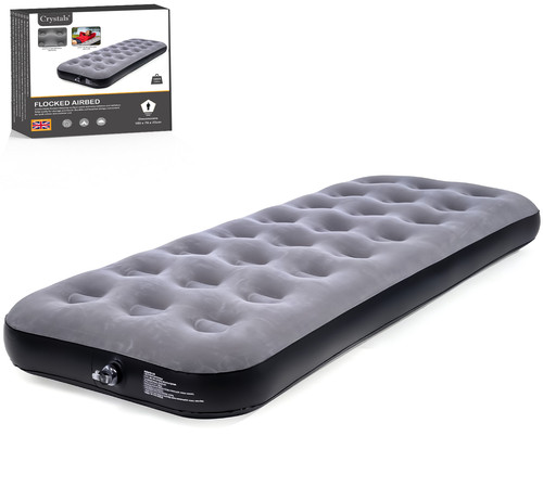 Single flocked airbed - flocked,
