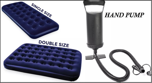 Blue air bed - bed, up