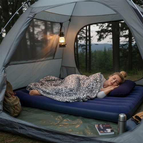 Flocked camping airbed - flocked,